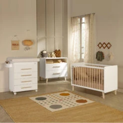 Lit Bébé 120x60 Trévi MICUNA Blanc/cire Naturelle -MADE4BABY BOUTIQUE lit bebe 120x60 trevi micuna blanccire naturelle 2