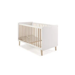 Lit Bébé 120x60 Trévi MICUNA Blanc/cire Naturelle