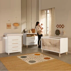 Lit Bébé 120x60 Trévi MICUNA Blanc/cire Naturelle -MADE4BABY BOUTIQUE lit bebe 120x60 trevi micuna blanccire naturelle 3