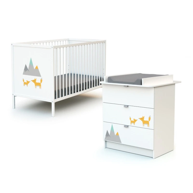 Lit Bébé Et Commode à Langer AT4 Renard Gris 3 Lit Bébé Et Commode à Langer AT4 Renard Gris
