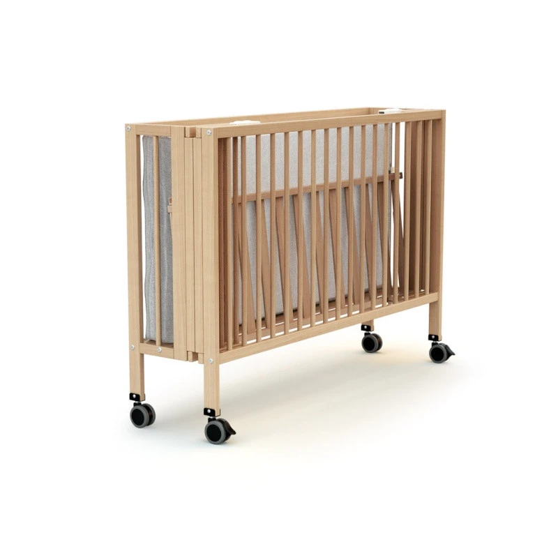 Lit Pliant à Roulettes 60x120 Confort AT4 Hetre Verni 4 Lit Pliant à Roulettes 60x120 Confort AT4 Hetre Verni – Image 2