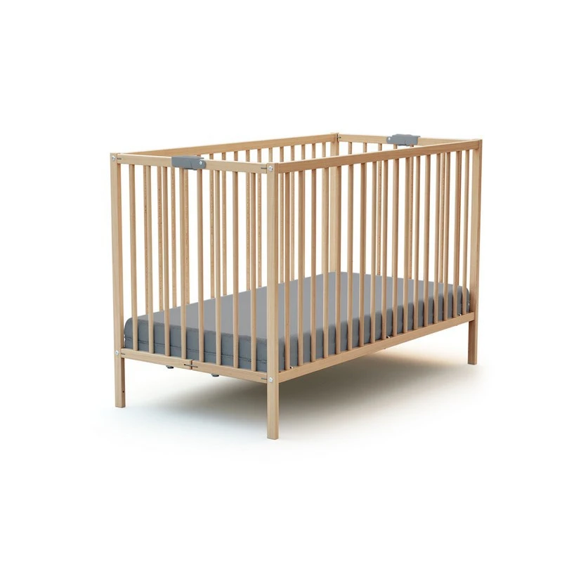 Lit Pliant 60x120 Webaby AT4 Hêtre Verni & Gris 3 Lit Pliant 60x120 Webaby AT4 Hêtre Verni & Gris