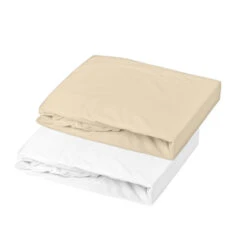 Lot De 2 Drap-housse 60x120 Jersey DOMIVA Blanc/Cailloux