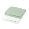 Lot De 2 Drap-housse 60x120 Jersey DOMIVA Blanc/Vert De Gris 1 Lot De 2 Drap-housse 60x120 Jersey DOMIVA Blanc/Vert De Gris -MADE4BABY BOUTIQUE lot de 2 drap housse 60x120 jersey domiva blancvert de gris