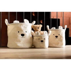 Lot De 3 Paniers Teddy CHILDHOME Écru -MADE4BABY BOUTIQUE lot de 3 paniers teddy childhome ecru 1 5