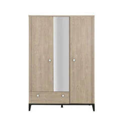 Armoire 3 Portes Et 1 Tiroir GALIPETTE Marcel Black