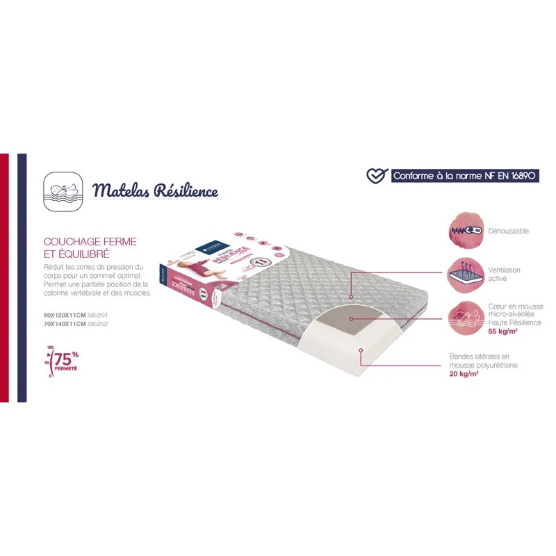 Matelas Résilience 70x140 CANDIDE 18 Matelas Résilience 70x140 CANDIDE – Image 16