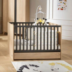 Lit Bébé 60x120 Nova SAUTHON Gris Volcan -MADE4BABY BOUTIQUE nova gris volcan lit bebe 120x60 3