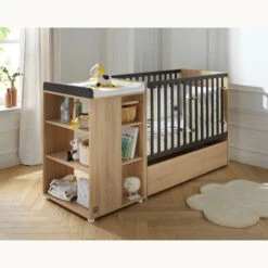 Lit Combiné évolutif 60x120 Nova SAUTHON Gris Volcan -MADE4BABY BOUTIQUE nova gris volcan lit combine 120 3