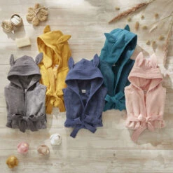 Peignoir Bambou BB&CO Vert Paon 5 Peignoir Bambou BB&CO Vert Paon -MADE4BABY BOUTIQUE peignoir bambou bbco vert paon 1