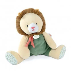 Peluche-pantin Lion 30 Cm Couleurs Savane DOUDOU ET COMPAGNIE Beige Et Vert