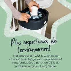 Poubelle à Couches XL Twist & Click TOMMEE TIPPEE Blanc -MADE4BABY BOUTIQUE poubelle a couches xl twist click tommee tippee blanc 6