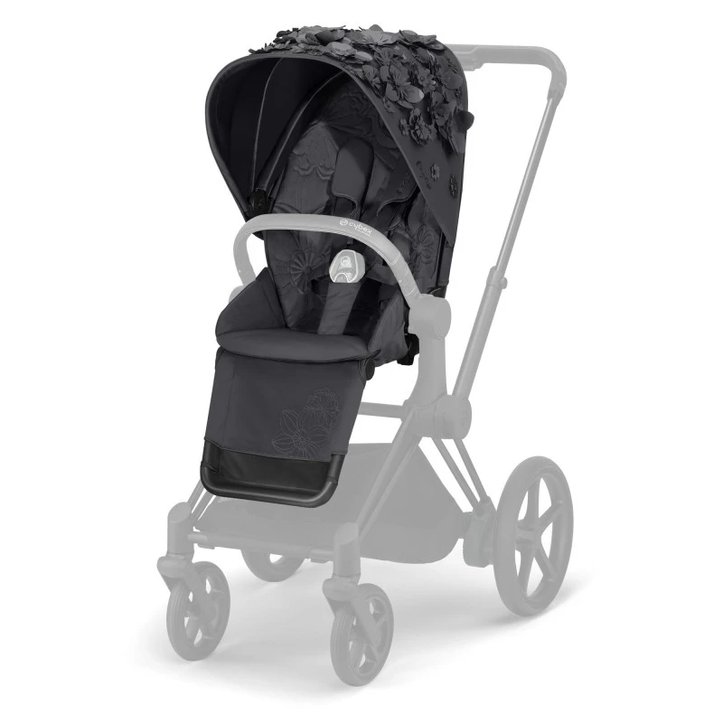 Poussette Complète EPriam 2 Matt Black CYBEX Simply Flowers Grey 4 Poussette Complète EPriam 2 Matt Black CYBEX Simply Flowers Grey – Image 2