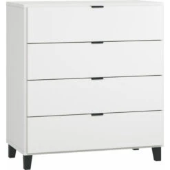 Commode 4 Tiroirs VOX Simple Blanc/noir