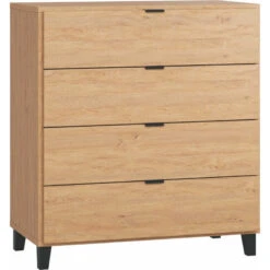 Commode 4 Tiroirs VOX Simple Bois/noir