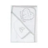 Sortie De Bain + Gant Blanc Gris Coeur Papillon LES CHATOUNETS 2 Sortie De Bain + Gant Blanc Gris Coeur Papillon LES CHATOUNETS -MADE4BABY BOUTIQUE sortie de bain gant blanc gris coeur papillon les chatounets