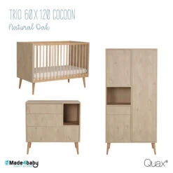 Trio Chambre Cocoon Avec Lit 60x120 QUAX Natural Oak