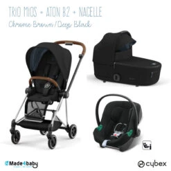 Trio Mios 3 + Nacelle + Aton B2 CYBEX Chrome Brown/Deep Black - Volcano
