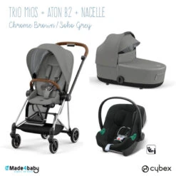 Trio Mios 3 + Nacelle + Aton B2 CYBEX Chrome Brown/Soho Grey - Volcano