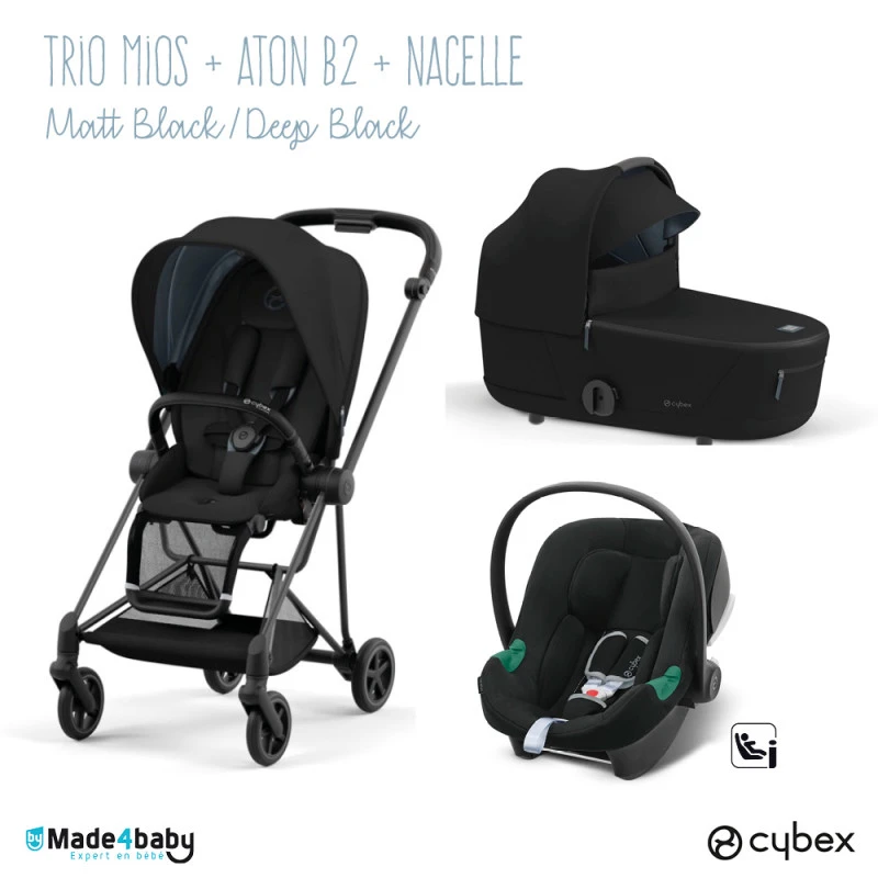 Trio Mios 3 + Nacelle + Aton B2 CYBEX Matt Black/Deep Black - Volcano 3 Trio Mios 3 + Nacelle + Aton B2 CYBEX Matt Black/Deep Black - Volcano