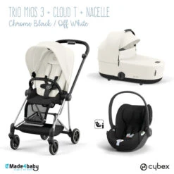 Trio Poussette Mios 3 + Nacelle + Cloud T CYBEX Chrome Black/Off White