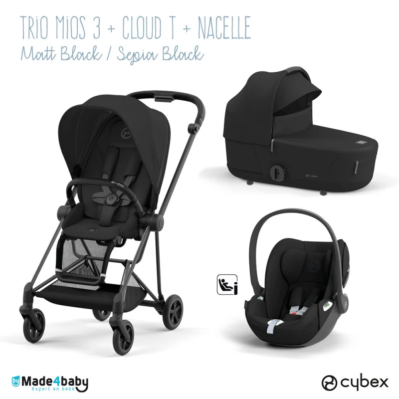 Trio Poussette Mios 3 + Nacelle + Cloud T CYBEX Matt Black/Sepia Black 3 Trio Poussette Mios 3 + Nacelle + Cloud T CYBEX Matt Black/Sepia Black