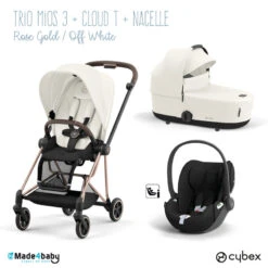 Trio Poussette Mios 3 + Nacelle + Cloud T CYBEX Rosegold/Off White