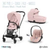 Trio Poussette Mios 3 + Nacelle + Cloud T Plus CYBEX Chrome Back/Peach Pink -MADE4BABY BOUTIQUE trio poussette mios 3 nacelle cloud t plus cybex chrome backpeach pink