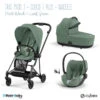 Trio Poussette Mios 3 + Nacelle + Cloud T Plus CYBEX Matt Black/Leaf Green