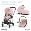 Trio Poussette Mios 3 + Nacelle + Cloud T Plus CYBEX Matt Black/Peach Pink -MADE4BABY BOUTIQUE trio poussette mios 3 nacelle cloud t plus cybex matt blackpeach pink
