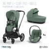 Trio Poussette Priam 4 + Cloud Ti-Size + Nacelle CYBEX Matt Black/Leaf Green -MADE4BABY BOUTIQUE trio poussette priam 4 cloud t i size nacelle cybex matt blackleaf green