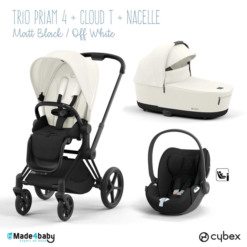 Trio Poussette Priam 4 + Cloud T I-Size + Nacelle CYBEX Matt Black/Off White 3 Trio Poussette Priam 4 + Cloud T I-Size + Nacelle CYBEX Matt Black/Off White
