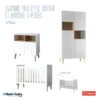Chambre Trio 70x140 + Armoire 4 Portes PERICLES Style White -MADE4BABY BOUTIQUE trio style white
