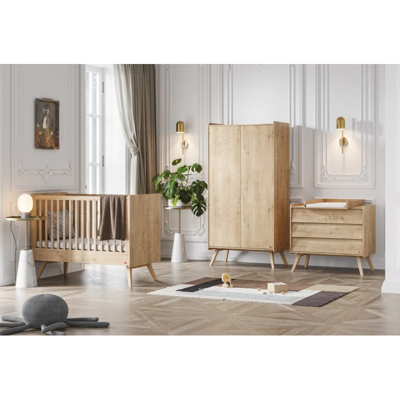 Chambre Trio Vintage Avec Lit 60x120 Et Armoire VOX Chêne 3 Chambre Trio Vintage Avec Lit 60x120 Et Armoire VOX Chêne