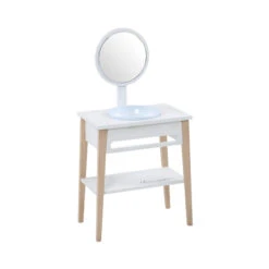 Lavabo Micussori Micuna Blanc White/Bois Naturel